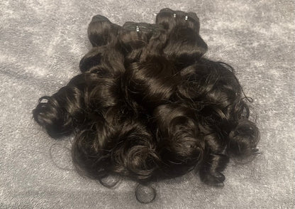 Bundles of human hair natural  natural loose  curl plied together