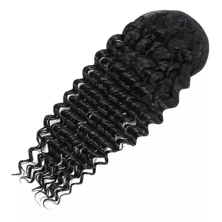 Human Hair Deep Wave Pony Tail