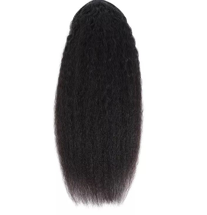 Human Hair Kinky Straight Pony Tail