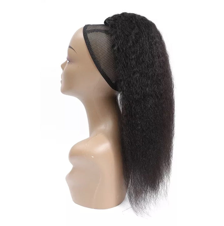 Human Hair Kinky Straight Pony Tail
