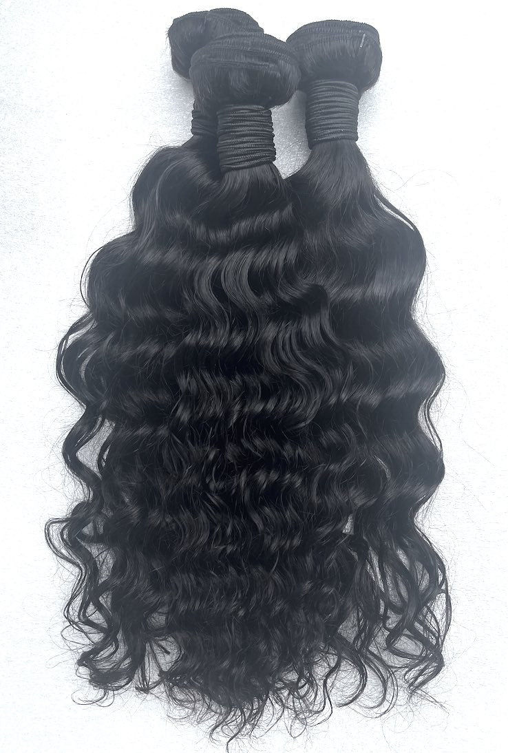 Brazillian Natural Wavy hair in Natural black color
